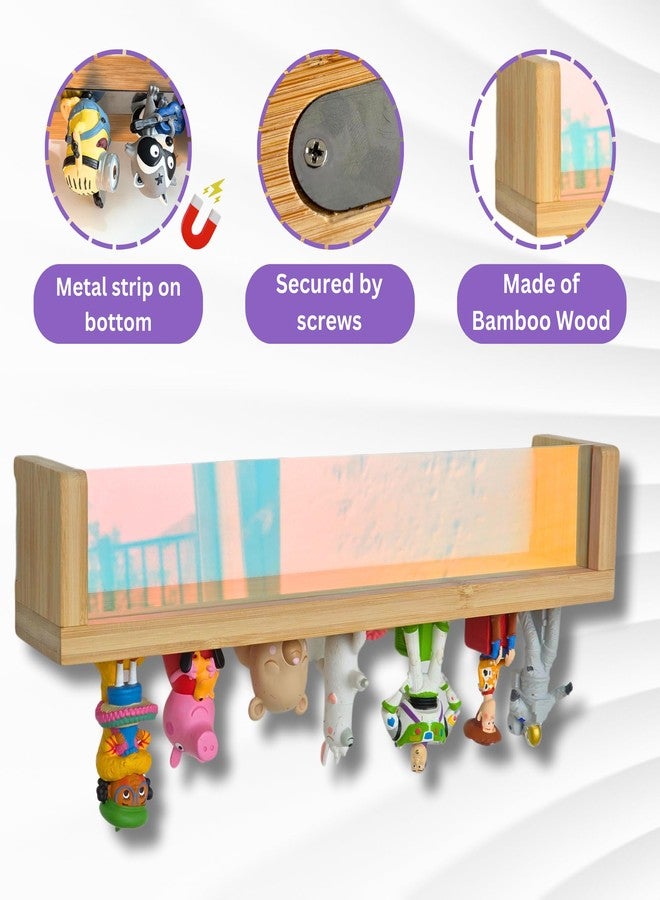 BigStep Magnetic Bookshelf for Tonies Figures - Iridescent Acrylic Front Panel and Metal Strip on Bottom to Hold Tonie Characters - Comparable to Tonies Shelf - Image 3